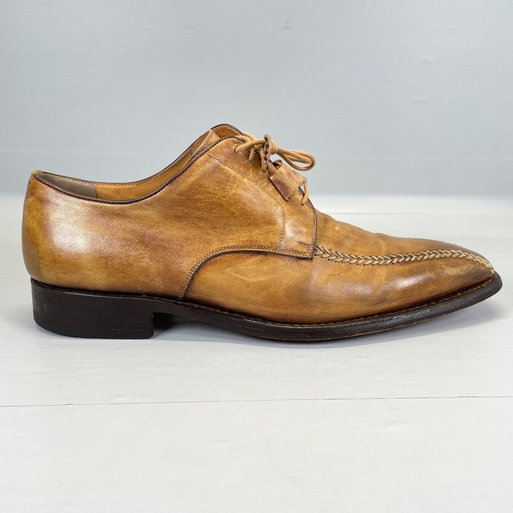 Calzoleria Harris Barneys NY Oxford Dress Shoes Mens Size 9.5 Brown Lace Up